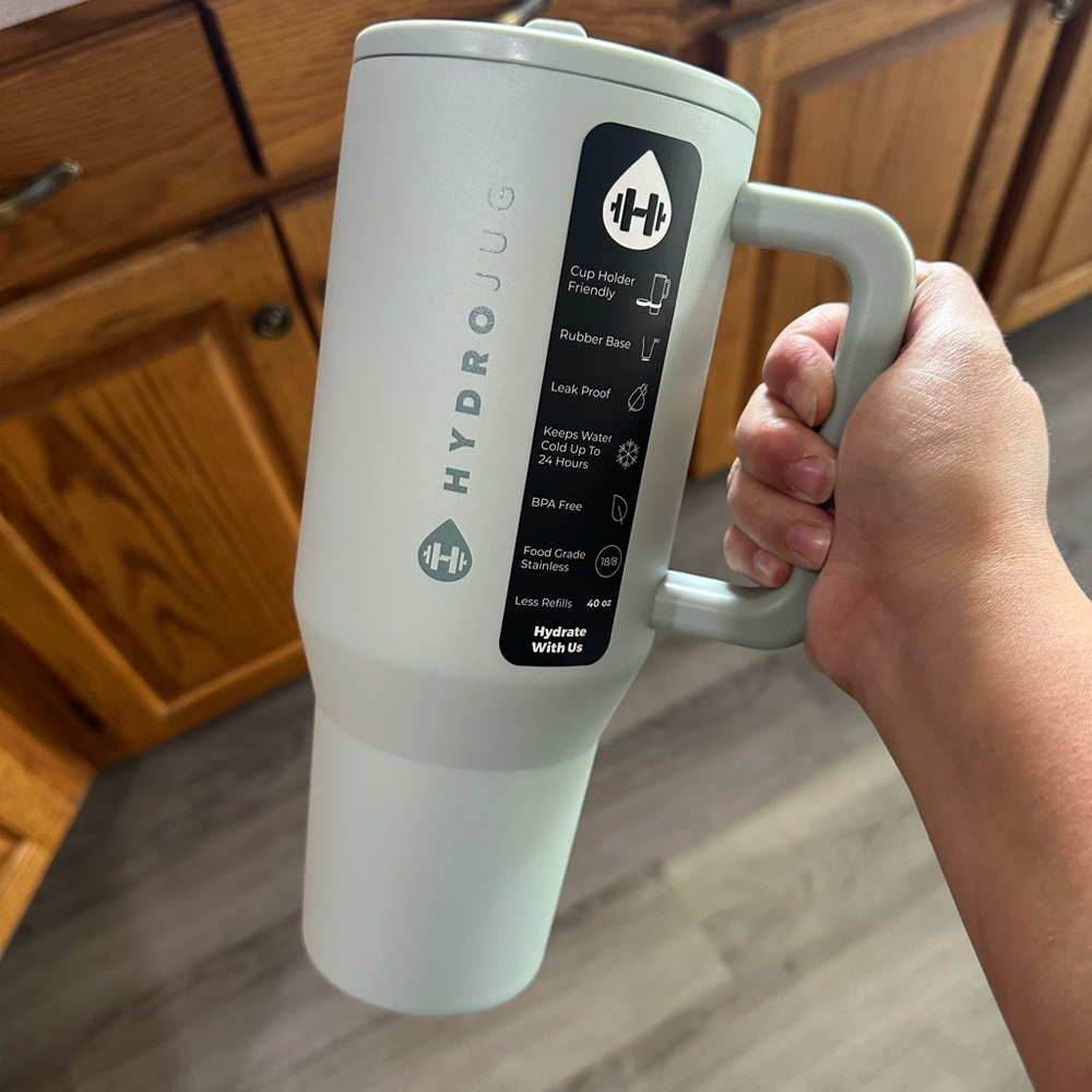 HydroJug Light Gray Water Bottle with Handle